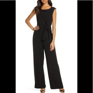 Wide leg tie waist jumpsuit